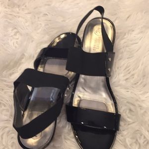 Black patent leather sandals sz 8.5